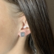 Ezüst női fülbevaló négyzet