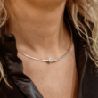 Modern többköves női ezüst nyaklánc